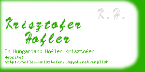 krisztofer hofler business card